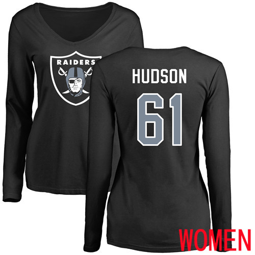 Oakland Raiders Olive Women Rodney Hudson Name and Number Logo NFL Football #61 Long Sleeve Jersey->youth nfl jersey->Youth Jersey